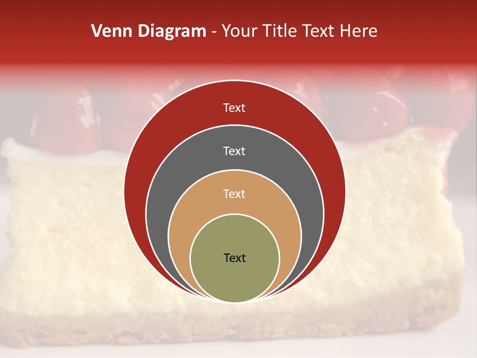 A Piece Of Cheesecake With Cherries On Top PowerPoint Template