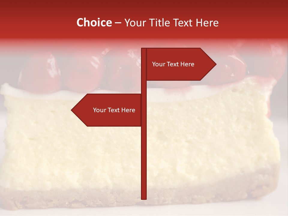 A Piece Of Cheesecake With Cherries On Top PowerPoint Template