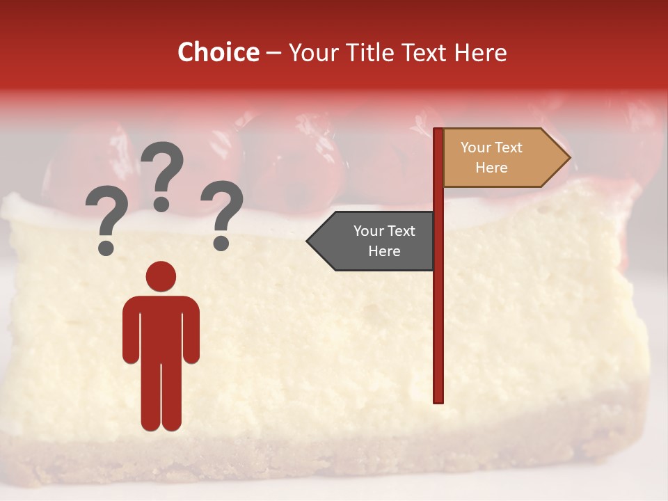 A Piece Of Cheesecake With Cherries On Top PowerPoint Template