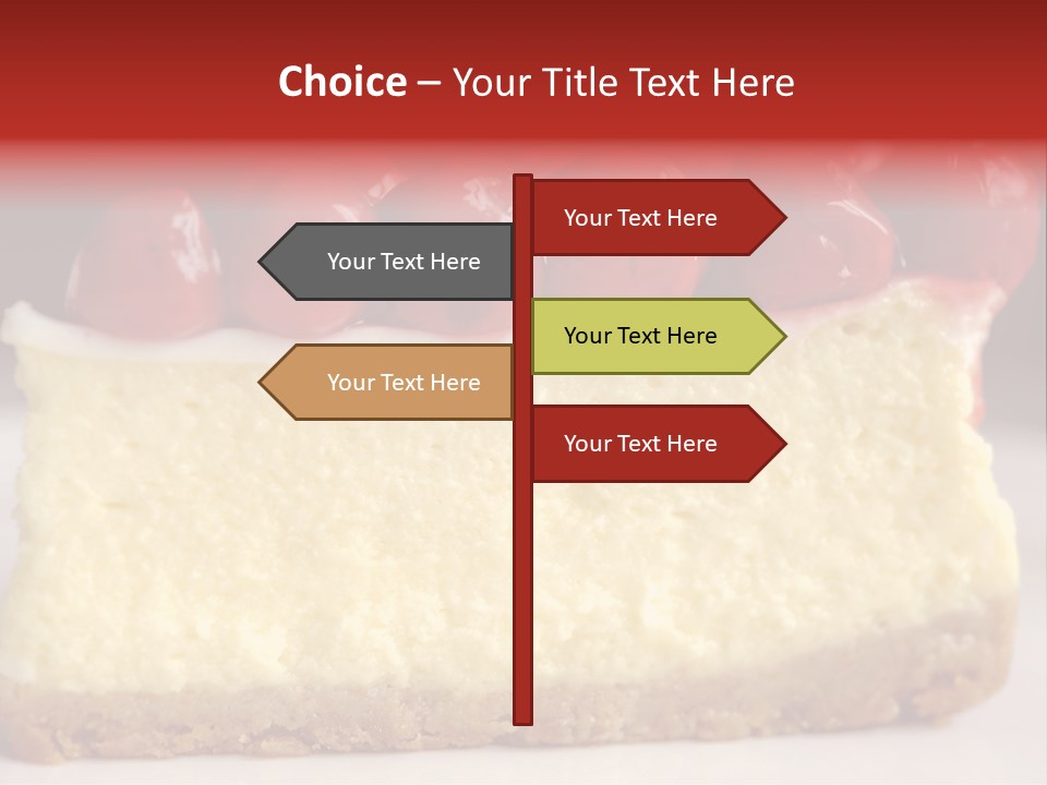 A Piece Of Cheesecake With Cherries On Top PowerPoint Template