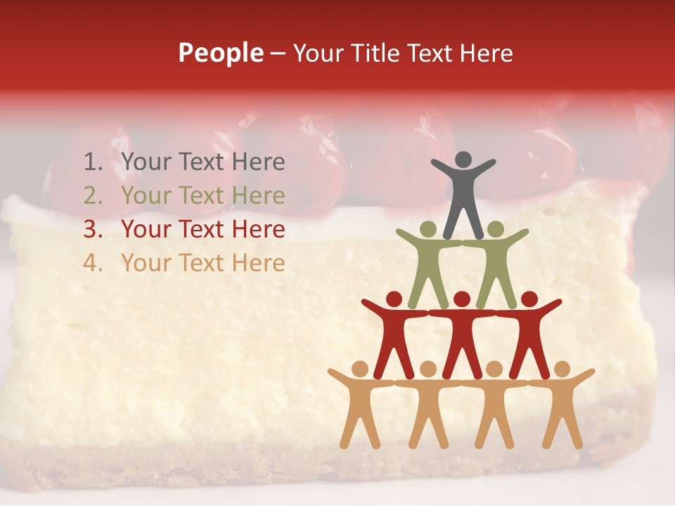 A Piece Of Cheesecake With Cherries On Top PowerPoint Template