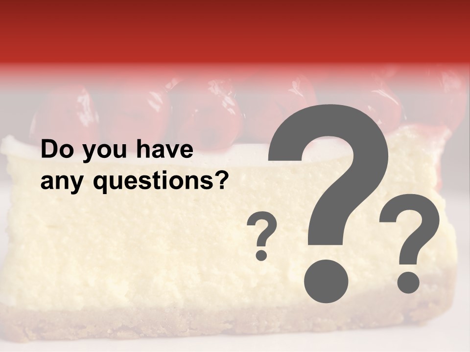 A Piece Of Cheesecake With Cherries On Top PowerPoint Template