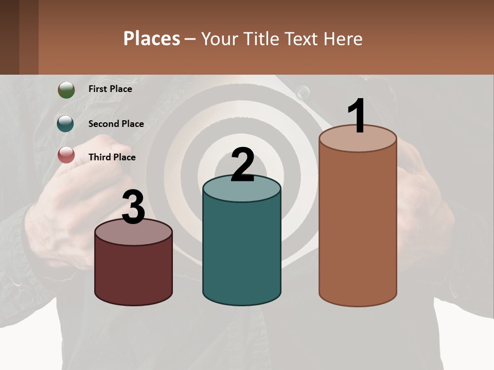 A Man Holding A Dart In Front Of A Target PowerPoint Template