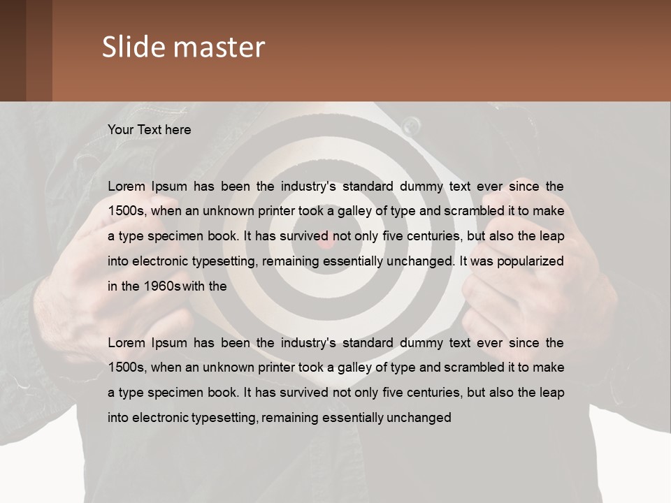 A Man Holding A Dart In Front Of A Target PowerPoint Template