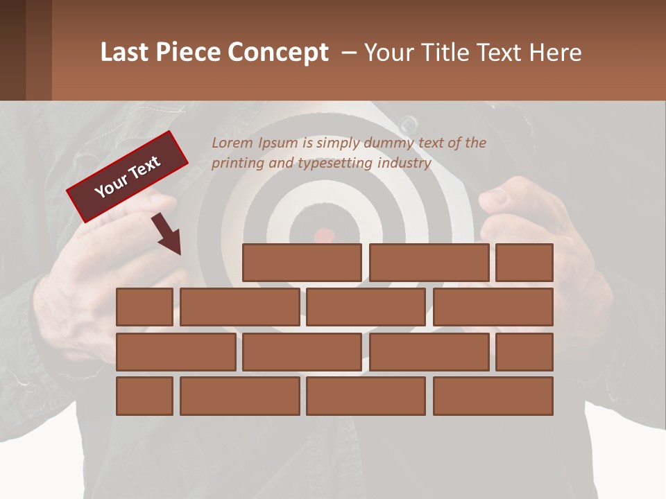 A Man Holding A Dart In Front Of A Target PowerPoint Template