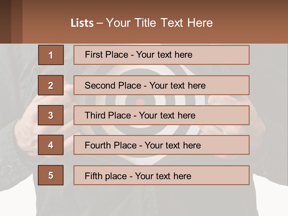 A Man Holding A Dart In Front Of A Target PowerPoint Template