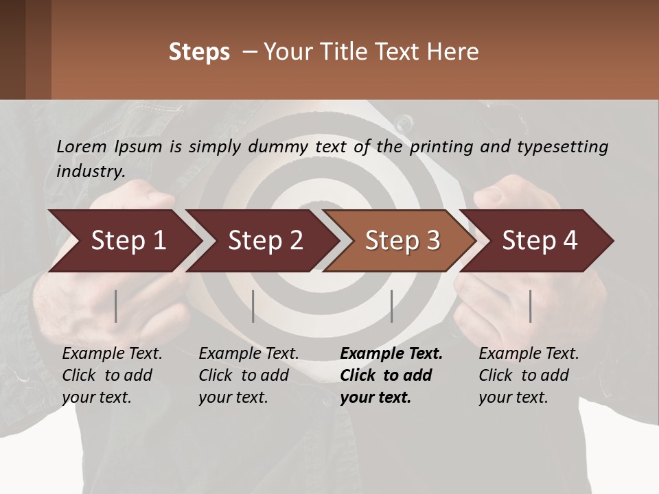 A Man Holding A Dart In Front Of A Target PowerPoint Template