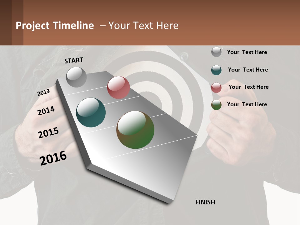 A Man Holding A Dart In Front Of A Target PowerPoint Template