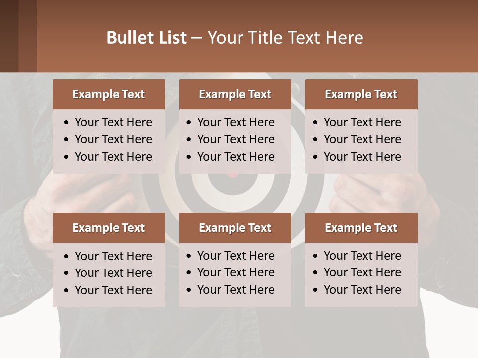 A Man Holding A Dart In Front Of A Target PowerPoint Template