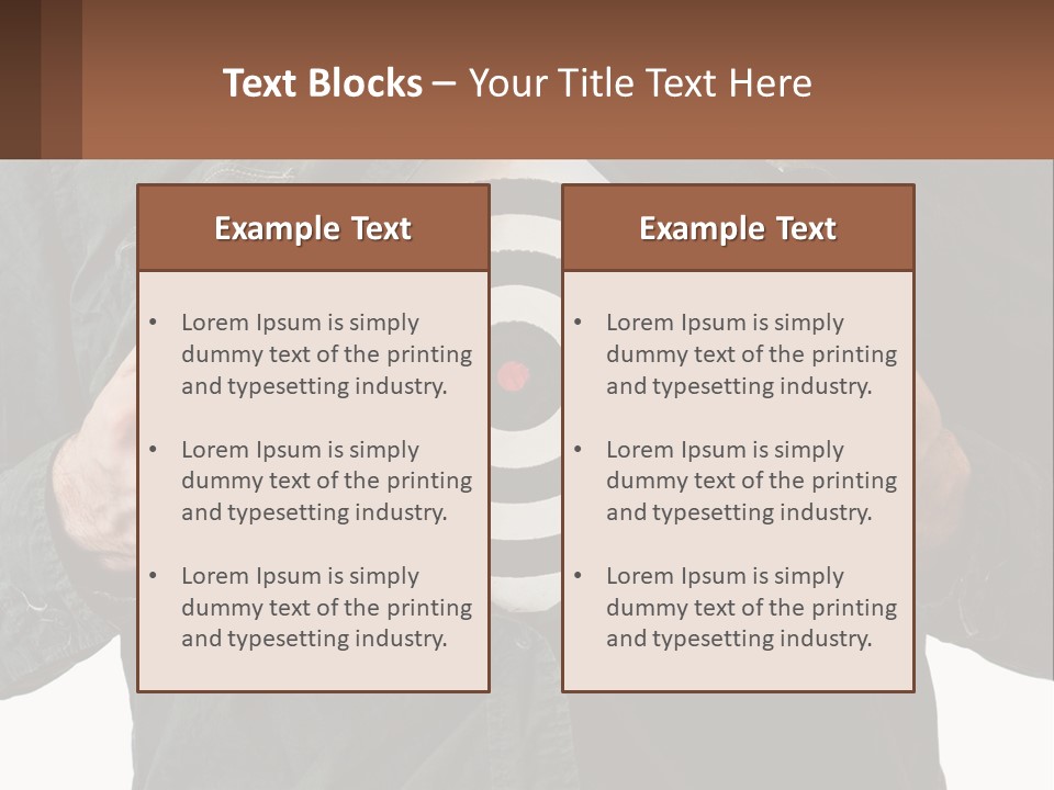 A Man Holding A Dart In Front Of A Target PowerPoint Template
