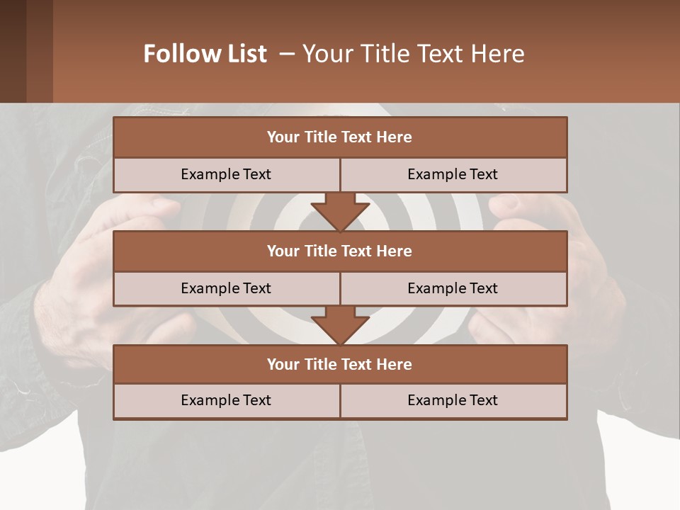 A Man Holding A Dart In Front Of A Target PowerPoint Template