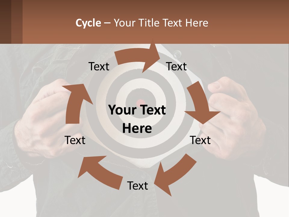 A Man Holding A Dart In Front Of A Target PowerPoint Template