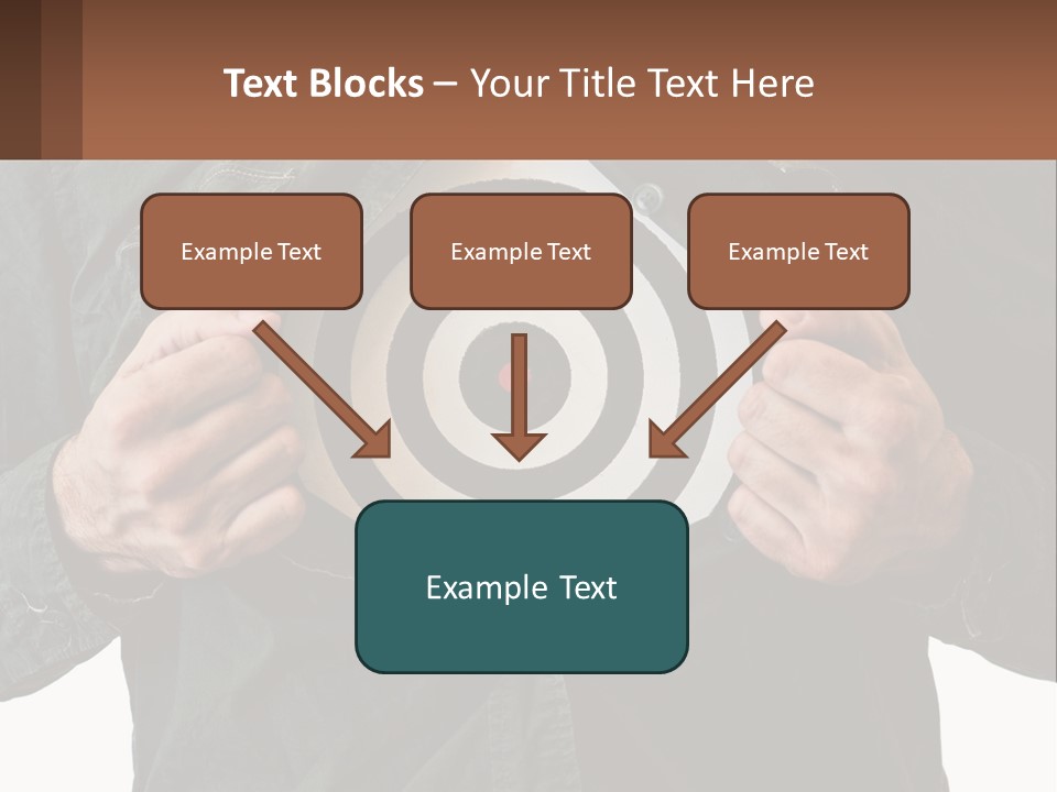 A Man Holding A Dart In Front Of A Target PowerPoint Template