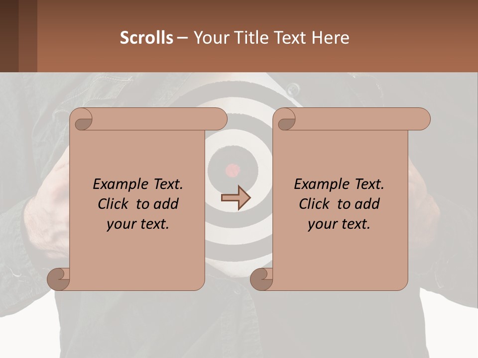 A Man Holding A Dart In Front Of A Target PowerPoint Template