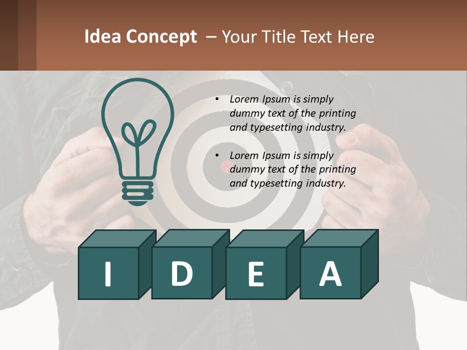 A Man Holding A Dart In Front Of A Target PowerPoint Template