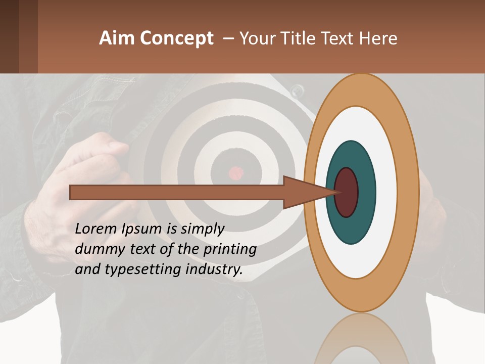 A Man Holding A Dart In Front Of A Target PowerPoint Template