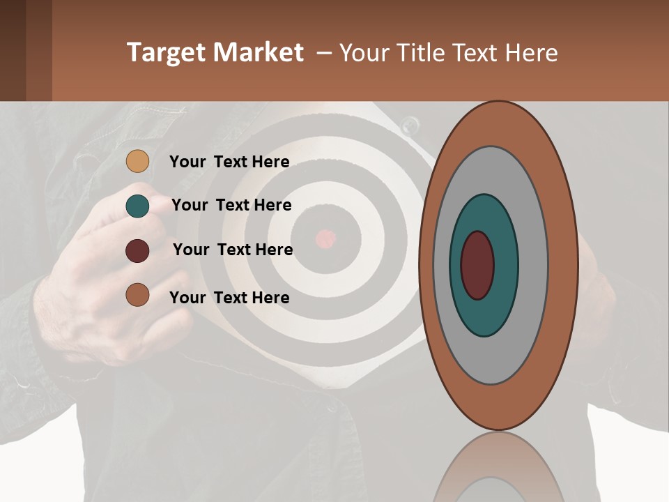 A Man Holding A Dart In Front Of A Target PowerPoint Template