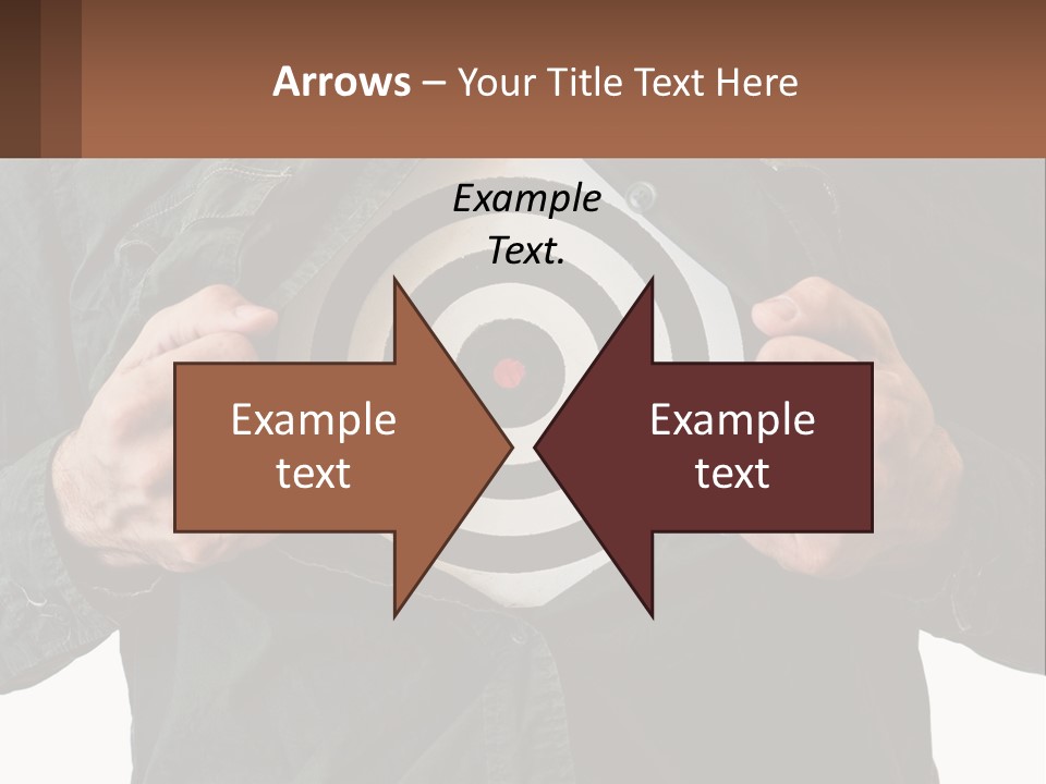 A Man Holding A Dart In Front Of A Target PowerPoint Template