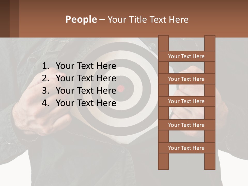 A Man Holding A Dart In Front Of A Target PowerPoint Template