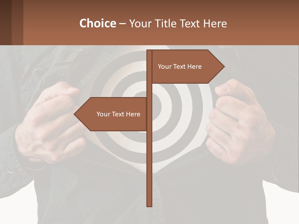 A Man Holding A Dart In Front Of A Target PowerPoint Template