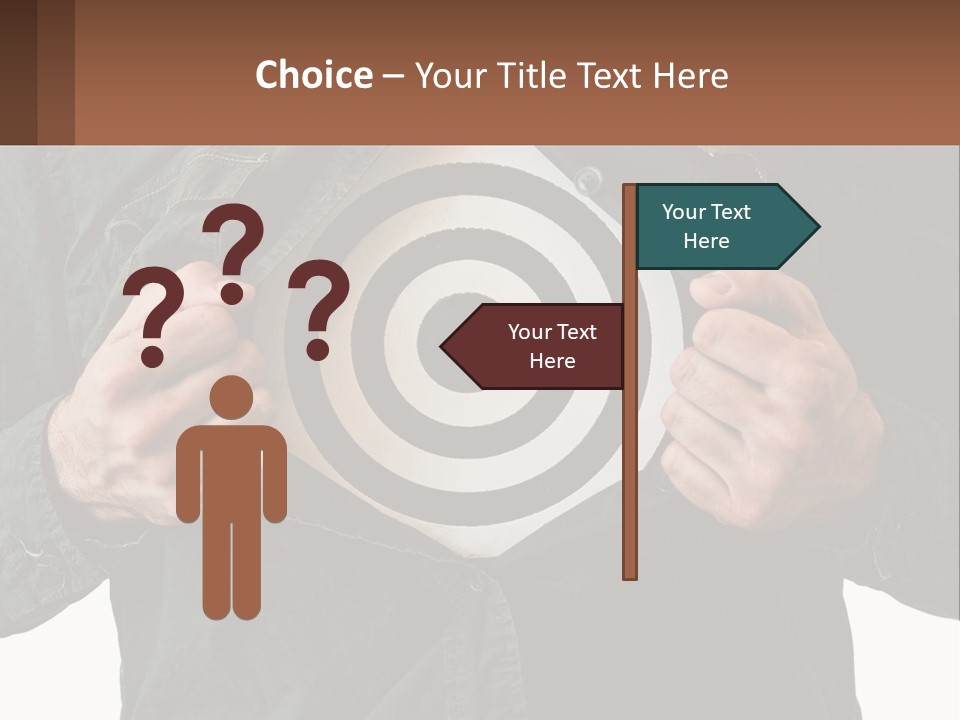 A Man Holding A Dart In Front Of A Target PowerPoint Template