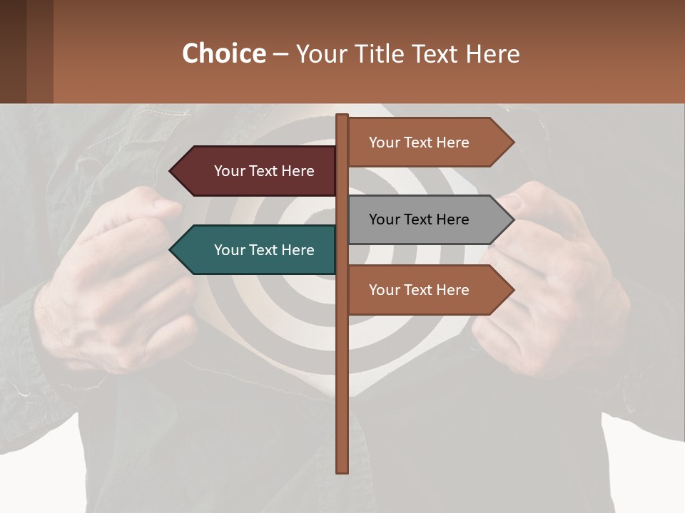 A Man Holding A Dart In Front Of A Target PowerPoint Template