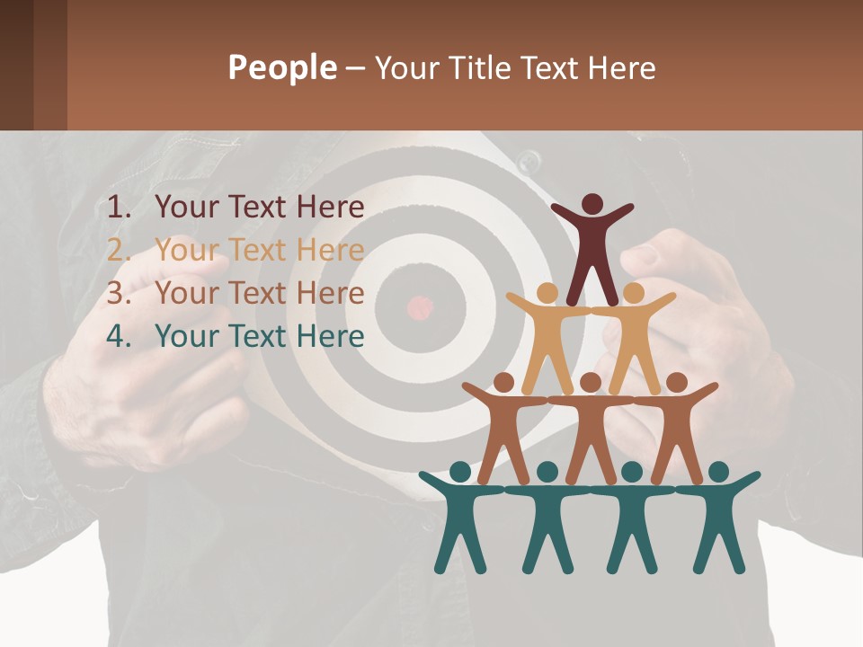 A Man Holding A Dart In Front Of A Target PowerPoint Template