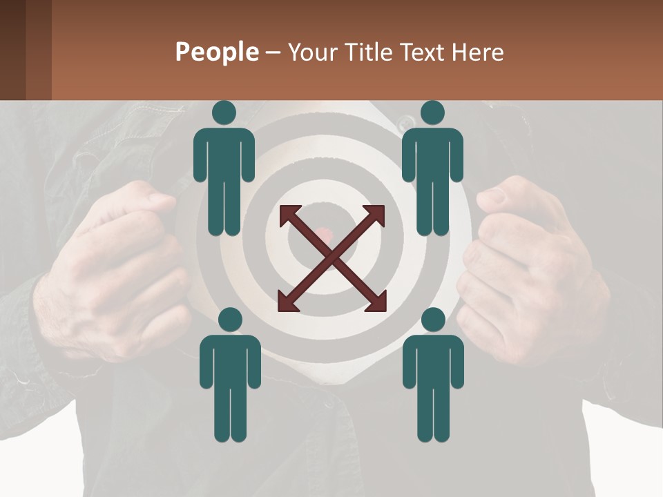 A Man Holding A Dart In Front Of A Target PowerPoint Template