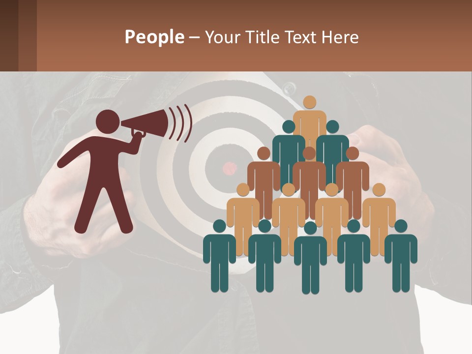 A Man Holding A Dart In Front Of A Target PowerPoint Template