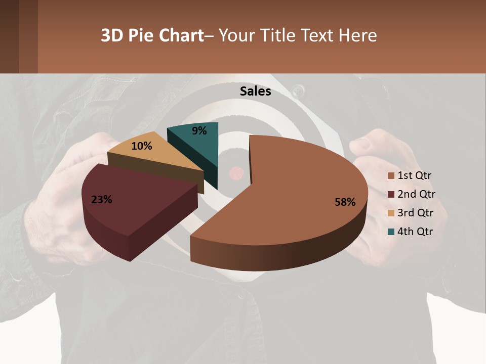 A Man Holding A Dart In Front Of A Target PowerPoint Template