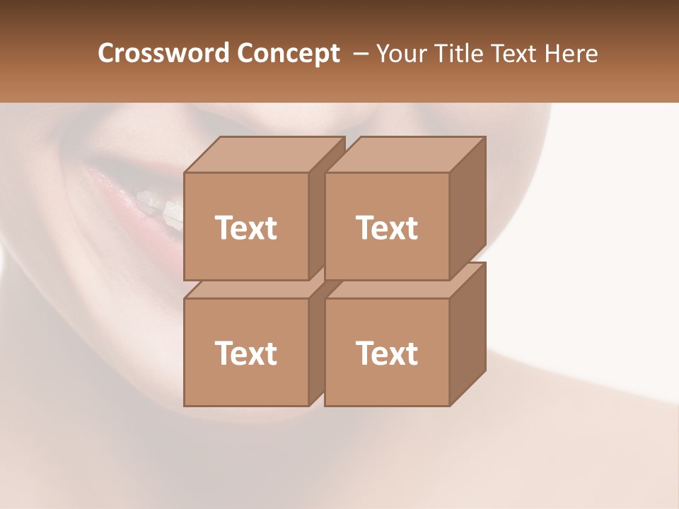 A Woman Smiling With A White Smile On Her Face PowerPoint Template