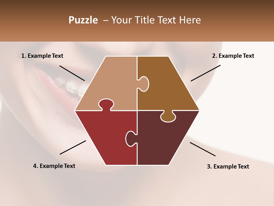 A Woman Smiling With A White Smile On Her Face PowerPoint Template