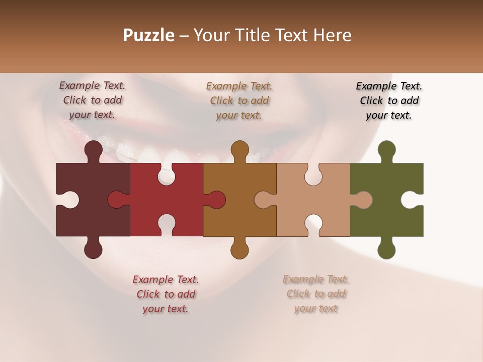 A Woman Smiling With A White Smile On Her Face PowerPoint Template