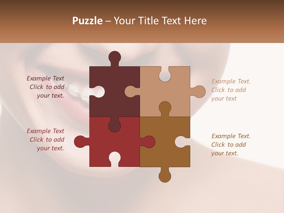 A Woman Smiling With A White Smile On Her Face PowerPoint Template