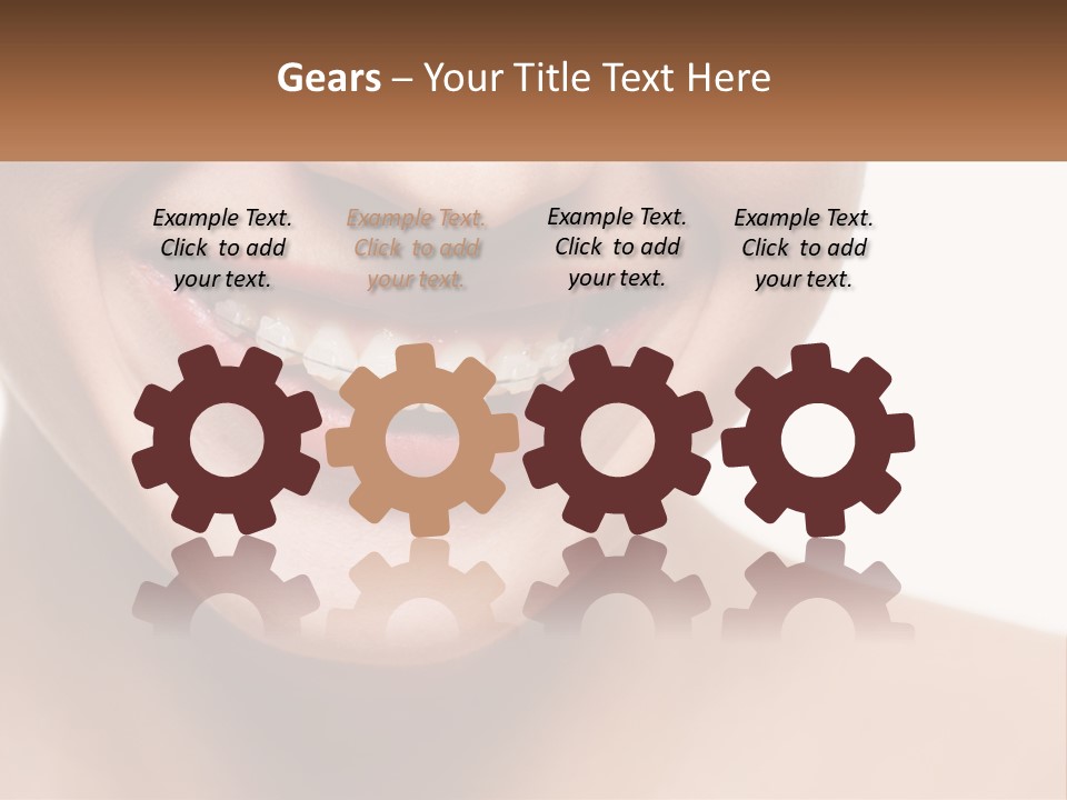 A Woman Smiling With A White Smile On Her Face PowerPoint Template