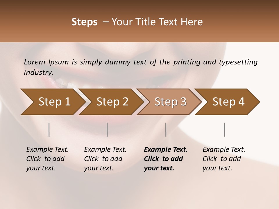 A Woman Smiling With A White Smile On Her Face PowerPoint Template