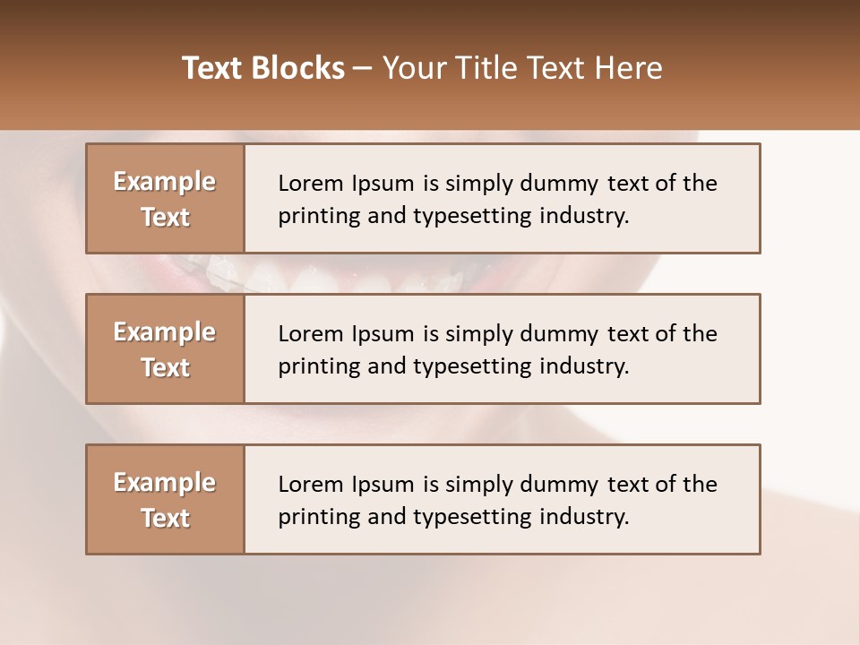 A Woman Smiling With A White Smile On Her Face PowerPoint Template