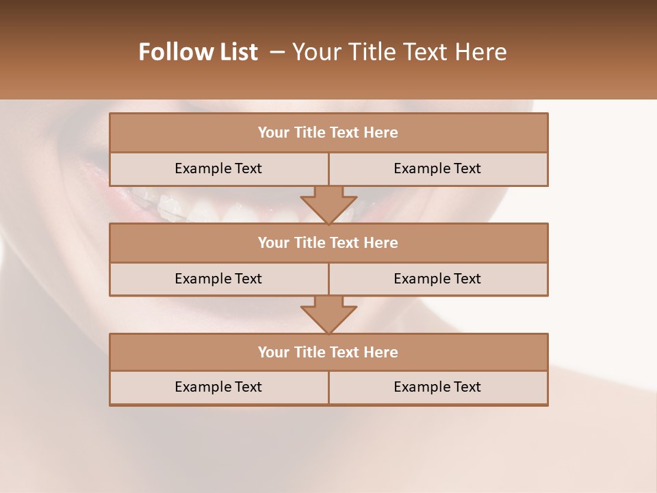 A Woman Smiling With A White Smile On Her Face PowerPoint Template