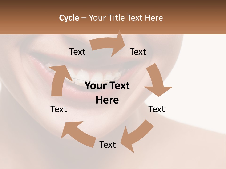 A Woman Smiling With A White Smile On Her Face PowerPoint Template