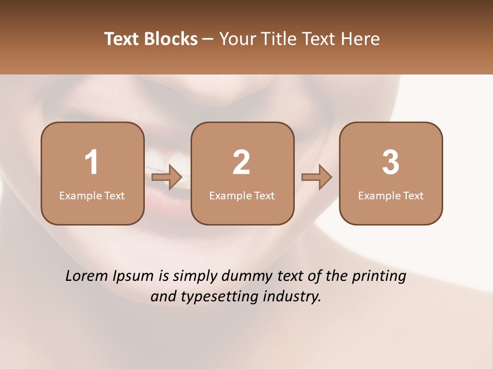 A Woman Smiling With A White Smile On Her Face PowerPoint Template