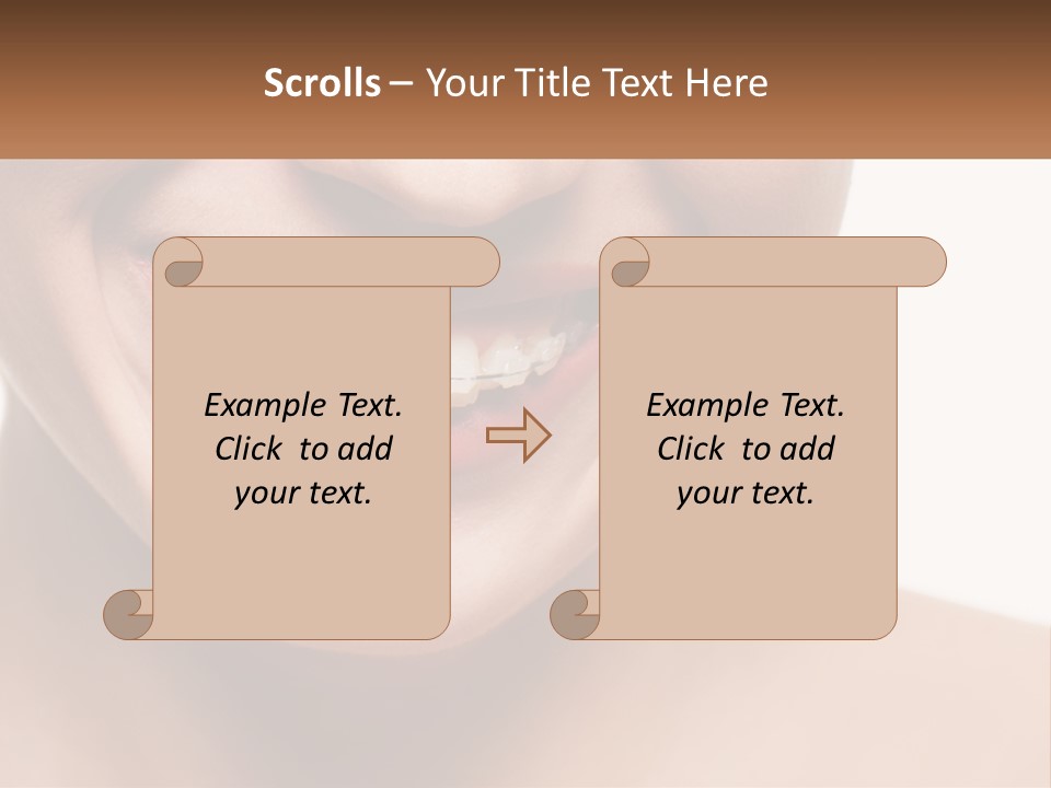 A Woman Smiling With A White Smile On Her Face PowerPoint Template