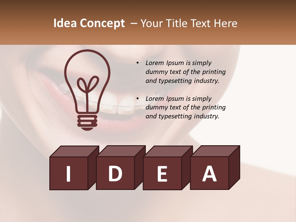 A Woman Smiling With A White Smile On Her Face PowerPoint Template