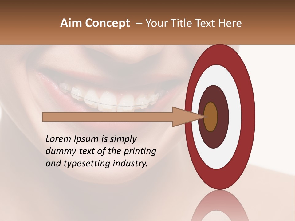 A Woman Smiling With A White Smile On Her Face PowerPoint Template