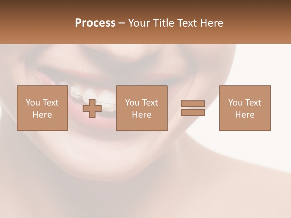 A Woman Smiling With A White Smile On Her Face PowerPoint Template