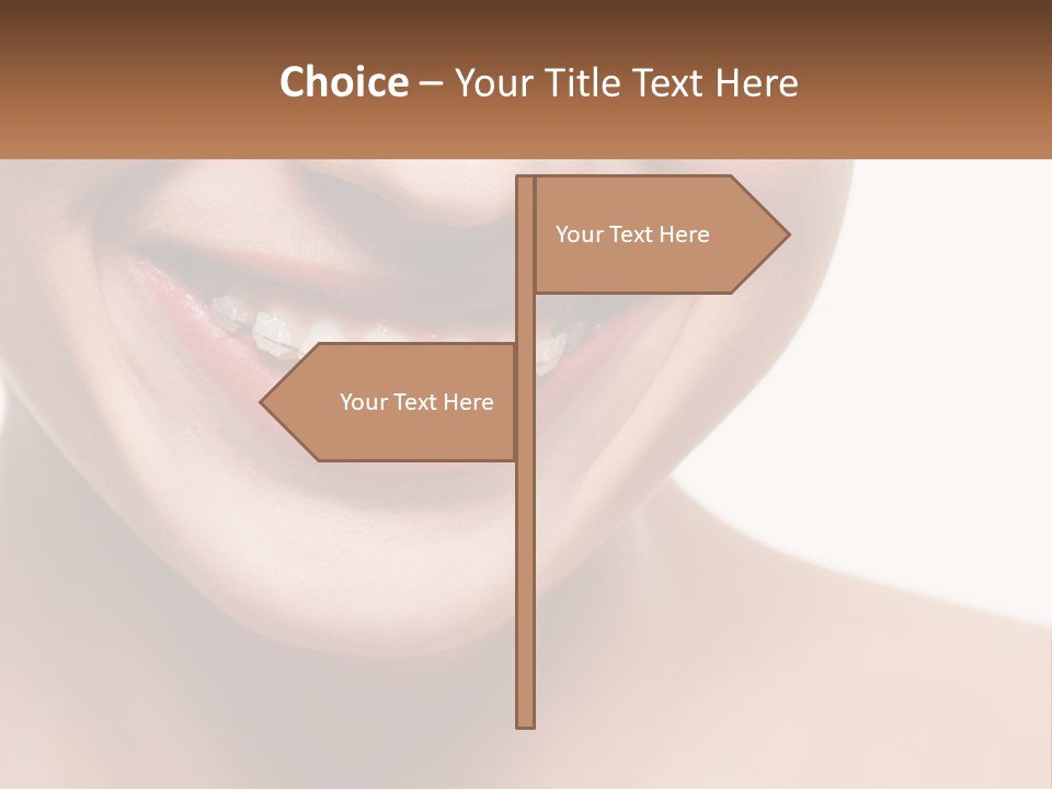 A Woman Smiling With A White Smile On Her Face PowerPoint Template