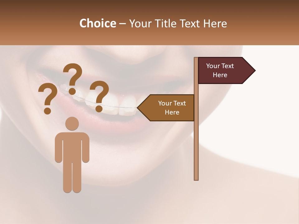 A Woman Smiling With A White Smile On Her Face PowerPoint Template
