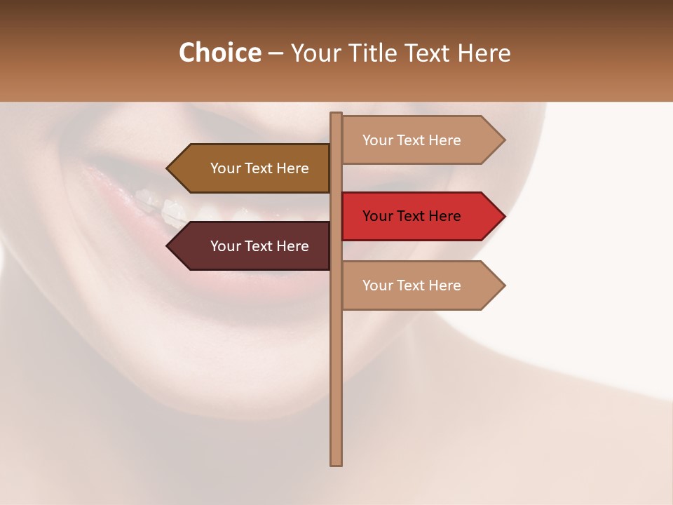 A Woman Smiling With A White Smile On Her Face PowerPoint Template