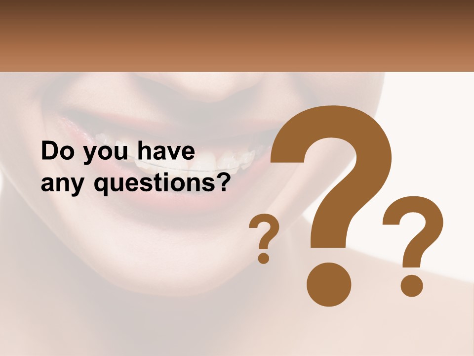 A Woman Smiling With A White Smile On Her Face PowerPoint Template