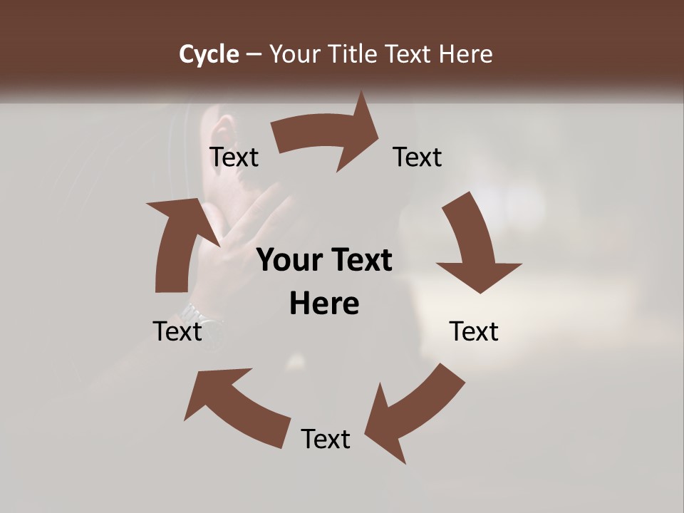 A Man Covering His Face With His Hands PowerPoint Template