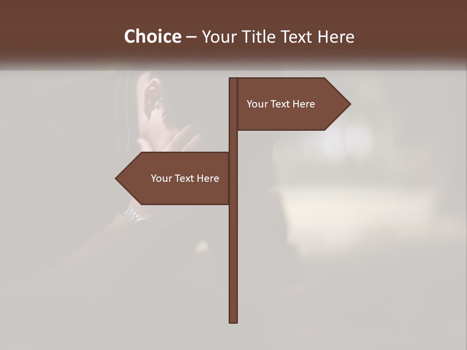 A Man Covering His Face With His Hands PowerPoint Template